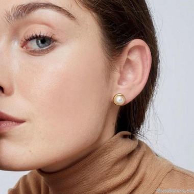 Пуссеты VIDDA, Timeless, с жемчугом, VD25.1-00814 золотистый