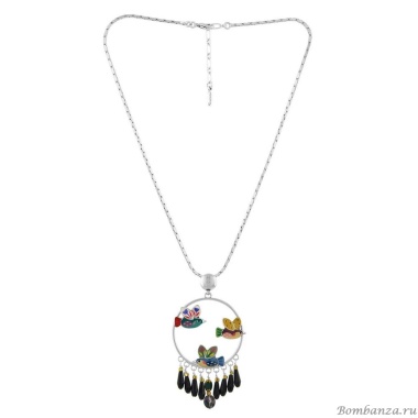 Колье TARATATA, Dans les nuages, с цветной смолой и стеклянными бусинами, TT-H24-03104-10M серебристый Колье TARATATA, Dans les nuages, с цветной смолой и стеклянными бусинами, TT-H24-03104-10M серебристый