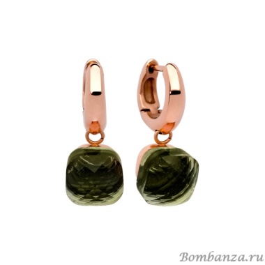 Серьги Qudo, Firenze olive, 300005 G/RG, зеленый золотой, зеленый золотой Серьги Qudo, Firenze olive, 300005 G/RG, зеленый золотой, зеленый золотой