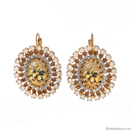 Серьги Celeste G, с кристаллами Swarovski и сатинатом, CS25.1-2098 желтый