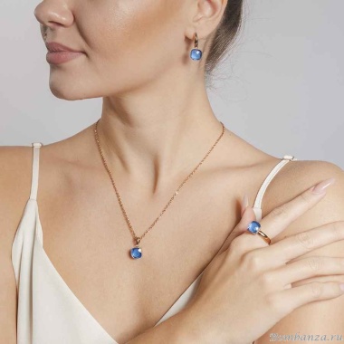 Кольцо Qudo, Firenze sapphire 16.5 мм 611723 BL/RG Кольцо Qudo, Firenze sapphire 16.5 мм 611723 BL/RG