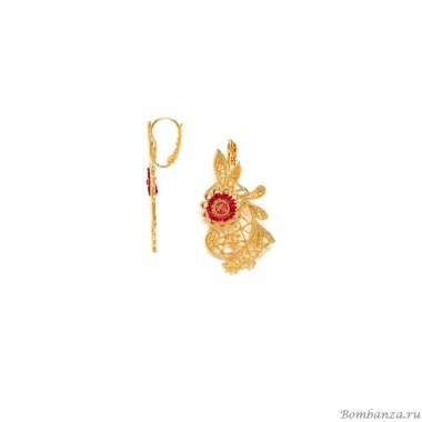 Серьги Franck Herval, Appoline, кристалл Swarovski, тестиль, FH23.2-12-68433 золотистый