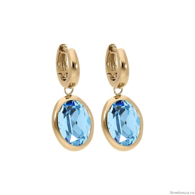 Серьги Qudo, Creole TIVOLA small G aquamarine, 310516 BL/G Серьги Qudo, Creole TIVOLA small G aquamarine, 310516 BL/G