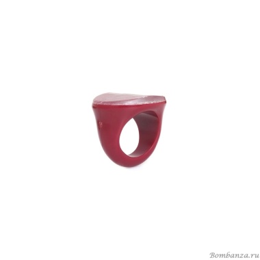 Кольцо Nature Bijoux, Ficus Carica, акриловое, со смолой, NB25.2-19-25832 бордовый, 17,5
