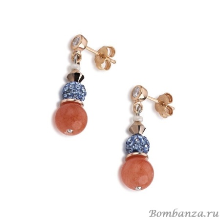 Серьги Coeur de Lion, Aqua-Orange, 4864/21-2002. Германия