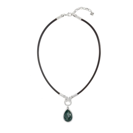 Колье VIDDA, Mermaid, кожаное, с кристаллом Swarovski, VD25.1-02070 зеленый, 60см