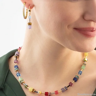 Серьги Coeur de Lion, Hoop Multicolour Pastel Gold 30мм, 0147/23-1590 Серьги Coeur de Lion, Hoop Multicolour Pastel Gold 30мм, 0147/23-1590