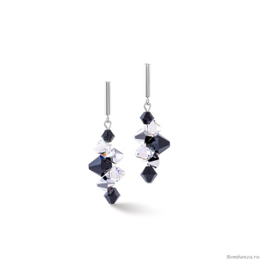 Серьги Coeur de Lion, Black-Crystal, 4640/21-1318