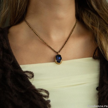 Колье Thot Gioielli, с рейнстоуном, TG25.1-CL110 синий