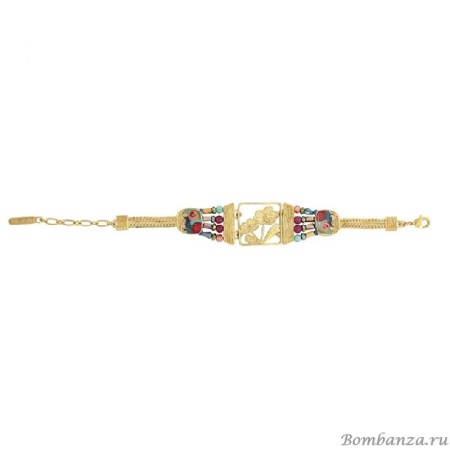 Браслет Taratata, Revolution, золотистый, со стеклянными бусинами и цветной эмалью, TT-H19-13325-20M