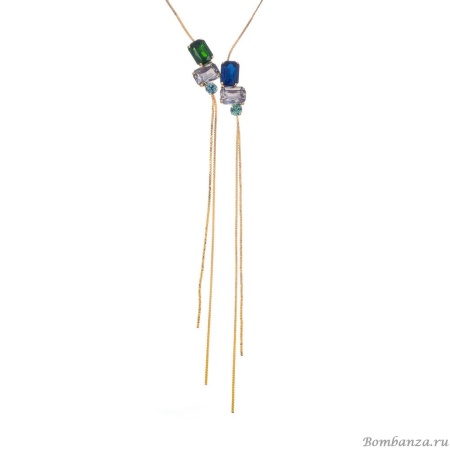 Колье Catherine Bijoux, Crystal diva, с кристаллами, CB25.1-5282AG зеленый