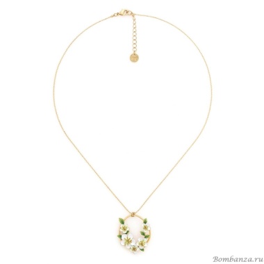Колье Franck Herval, Hana, с цветами и цветной эмалью, FH25.1-15-64321 белый