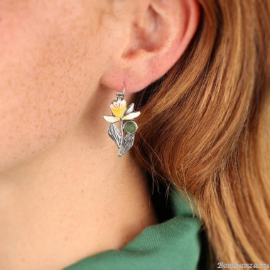 Серьги TARATATA, Jonquille, асимметрия, с цветной смолой и агатом, TT-W24-01706-10M серебристый