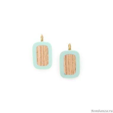 Серьги Nature Bijoux, Mississippi, с цветной эмалью и вставкой из дерева, NB25.1-12-79967 бирюзовый Серьги Nature Bijoux, Mississippi, с цветной эмалью и вставкой из дерева, NB25.1-12-79967 бирюзовый