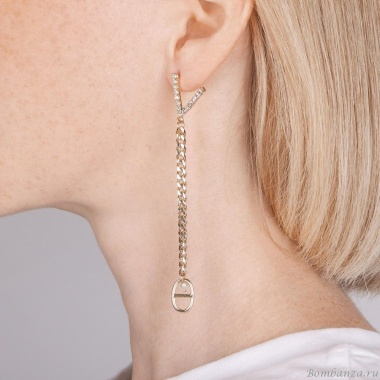 Серьги Moon Paris, Bohemia, асимметричные, с кристаллами и жемчугом, MB-21.07-004 золотистый Серьги Moon Paris, Bohemia, асимметричные, с кристаллами и жемчугом, MB-21.07-004 золотистый