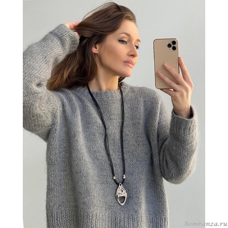 Колье Ciclon, Sunrise, кожаное, с кристаллом, CN-251805 серый