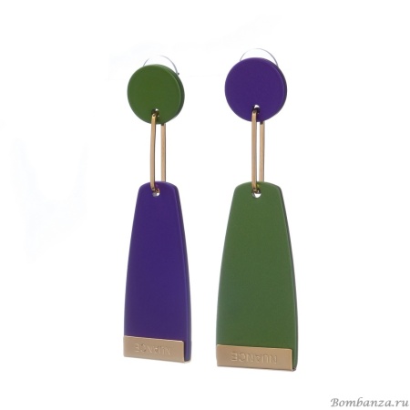 Серьги Nuance, Nuance, асимметричные, с цветными подвесками, NFN-23.03-053 фиолетовый