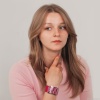 Браслет Fiore Luna, на кожаном фиолетовом ремешке, CB00230-7 V/S Браслет Fiore Luna, на кожаном фиолетовом ремешке, CB00230-7 V/S