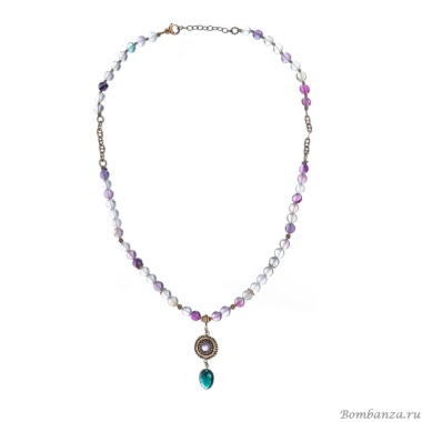 Колье Alcozer&J, с флюоритом, аметистом и кварцем, AL-C68DW22-R сиреневый Колье Alcozer&J, с флюоритом, аметистом и кварцем, AL-C68DW22-R сиреневый
