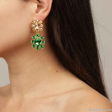 Серьги Dyrberg Kern, LINA SG EMERALD GREEN/GOLDEN, 450073 Серьги Dyrberg Kern, LINA SG EMERALD GREEN/GOLDEN, 450073