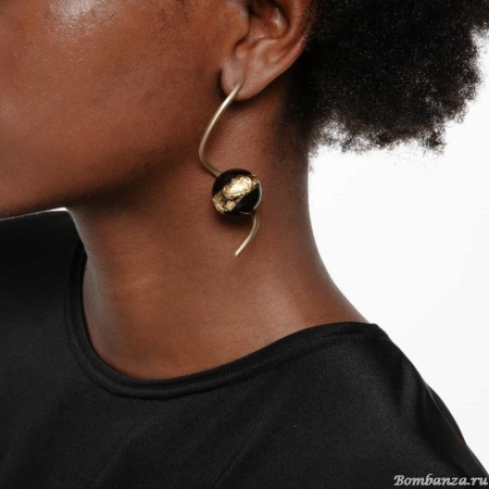 Серьги Katerina Vassou, Izora, со сферами и золотистым тиснением, KV23.2-308390 черный