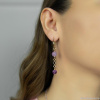Серьги Lanzerotti, Iris, асимметрия, с аметистом и лепидолитом, LZ-26.03-084 сиреневый