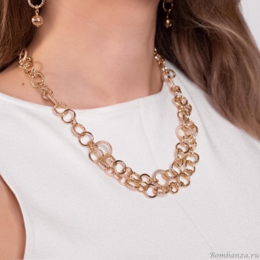 Колье Lanzerotti, Alhambra, двойное, фактурное, LZ-25.04-091 золотистый