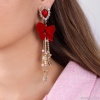 Серьги Moon Paris, Ringo Queen, с бантом, кристаллами и бусинами, MRQ-24.05-017 красный
