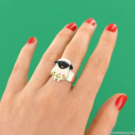 Кольцо TARATATA, Hop, разъемное, с цветной смолой и стразами, TT-T25-05404-101 белый