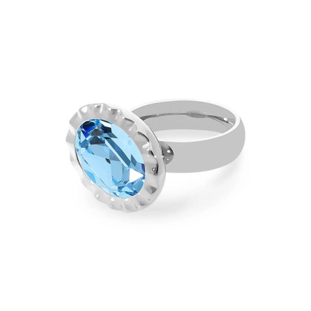 Кольцо Qudo, TIVOLA UNICA big (S/P) Aquamarine 54, 686503