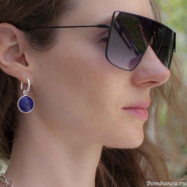 Серьги Fiore Luna, NATURAL LAPIS