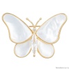 Брошь Бабочка Zircon+natural shell, XR06424F G