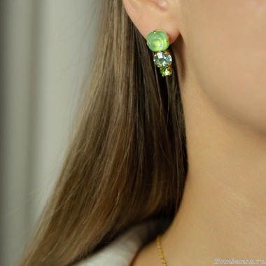 Серьги Catherine Bijoux, Starlight, с кристаллом, CB25.1-5417FG зеленый