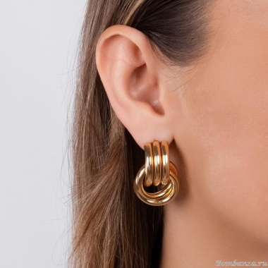 Серьги Moon Paris, с кольцами, Mo-Y24.06-037 золотистый
