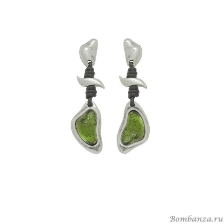 Серьги Ciclon A171601-08 G зеленый серебристый