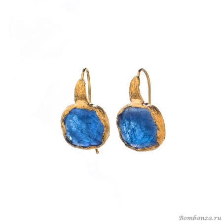 Серьги Estrosia, с сапфировым кристаллом, ES-ORO6-18A синий