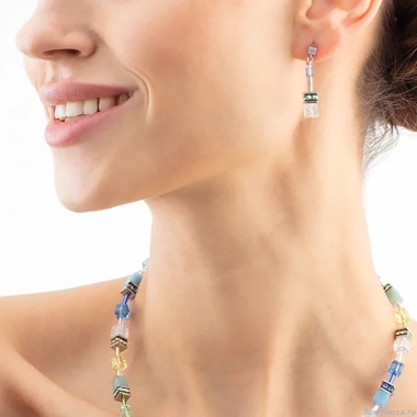 Серьги Coeur de Lion, Aqua-Green, 4905/21-2005 Серьги Coeur de Lion, Aqua-Green, 4905/21-2005