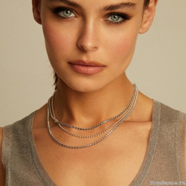 Колье VIDDA, Eternity, тройное, с кристаллами Swarovski, VD23.2-01777 серый