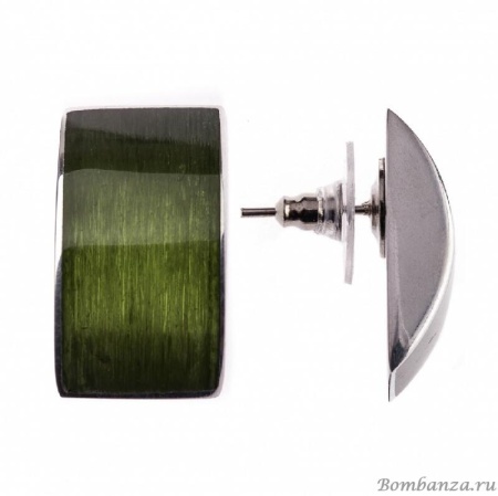 Серьги Culture Mix, Mix4893.6 G зеленый серебристый