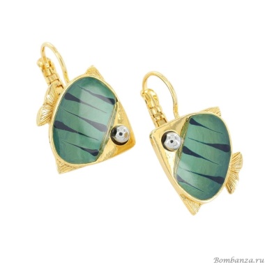 Серьги TARATATA, Sushi, с цветной смолой и стеклянными бусинами, TT-T25-06723-204 синий