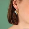 Серьги TARATATA, Archipel, асимметричные,со смолой,стразами,кварцем, TT-E24-03723-20M золотистый Серьги TARATATA, Archipel, асимметричные,со смолой,стразами,кварцем, TT-E24-03723-20M золотистый