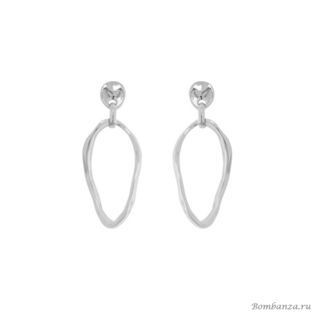 Серьги VIDDA, Shadow, с овальным звеном неправильной формы, VD25.2-02097 серебристый