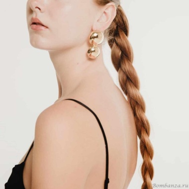 Серьги Katerina Vassou, Veneer, с зеркальными полусферами, KV24.2-401381G золотистый Серьги Katerina Vassou, Veneer, с зеркальными полусферами, KV24.2-401381G золотистый