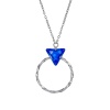Колье Catherine Bijoux, The three sides of the triangle, с кристаллом, CB24.2-5307AS синий