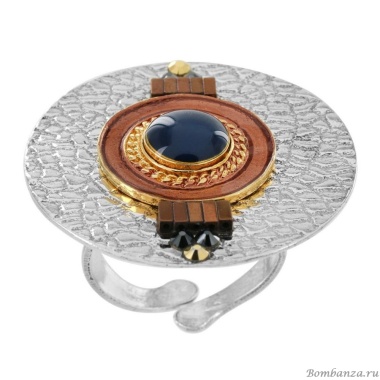 Кольцо TARATATA, Citadelle, разъемное, со смолой, бусинам и стразами, TT-W23-04409-108 коричневый