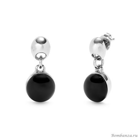 Серьги UNOde50 Ser Fascinante с черным муранским стеклом, с серебром PEN0995NGRMTL0U