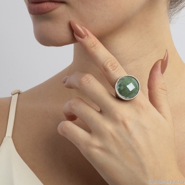Кольцо Possebon, pearl green quartz 17.2 мм
