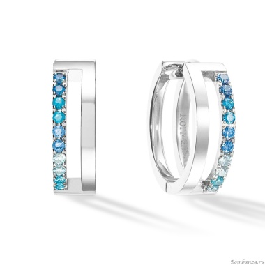 Серьги Coeur de Lion, Blue-Silver, 0136/21-0717 Серьги Coeur de Lion, Blue-Silver, 0136/21-0717