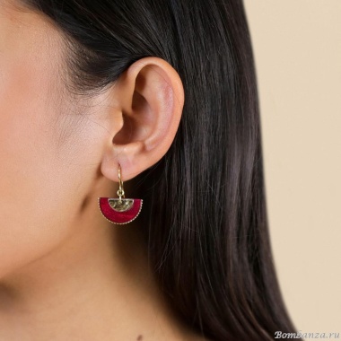 Серьги Franck Herval, Marly, с ракушкой Capiz в смоле, FH25.2-12-69750 бордовый