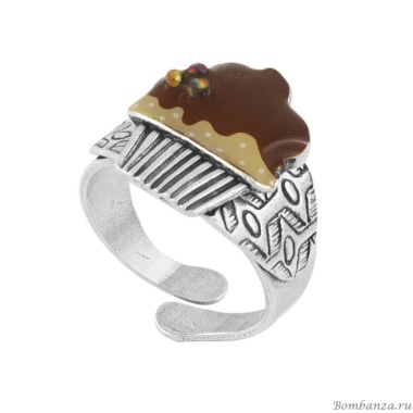 Кольцо TARATATA, Chapardeuse, разъемное, с цветной смолой и бусинами, TT-H24-07413-108 коричневый